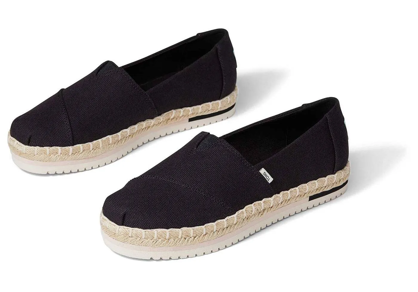 Toms Womens Alpargata Platform Espadrille Black Canvas