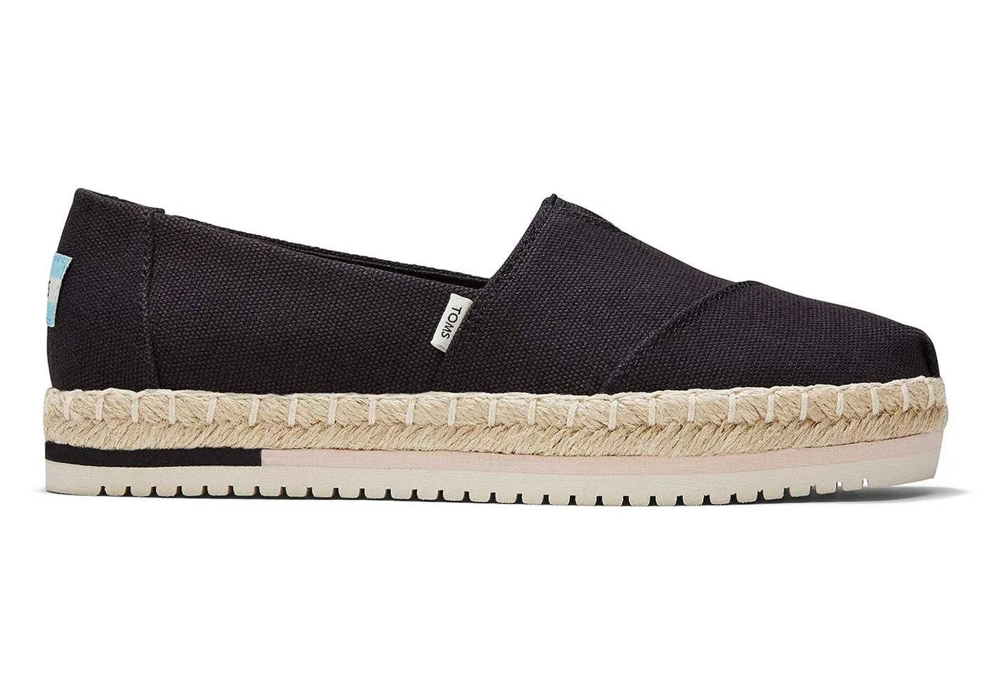 Toms Womens Alpargata Platform Espadrille Black Canvas