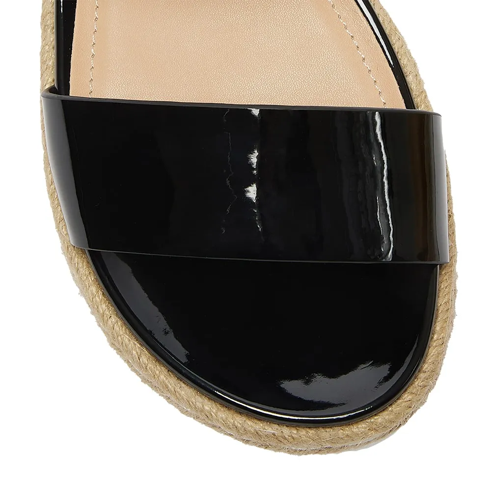 Warner Sandal in Black Patent