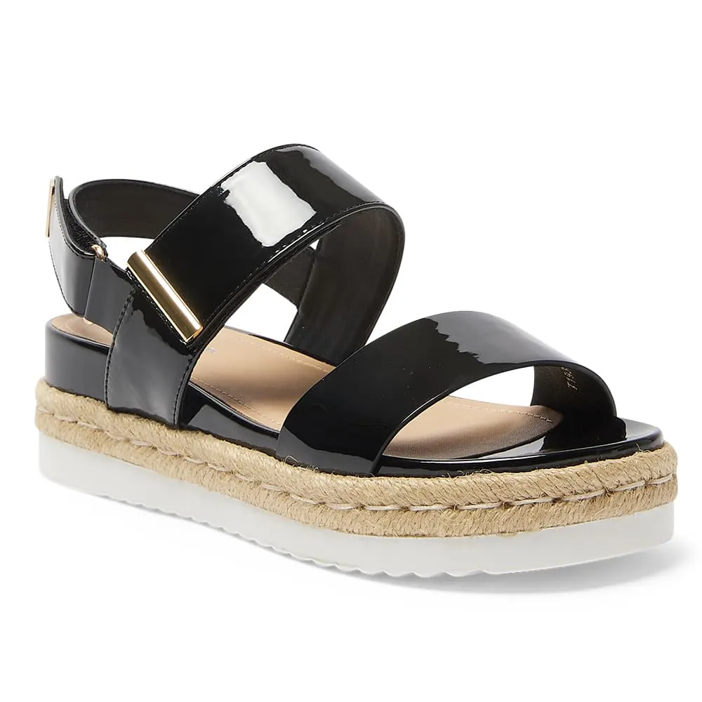 Warner Sandal in Black Patent