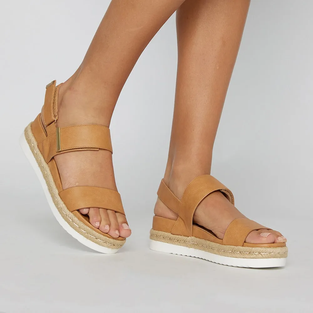 Warner Sandal in Camel Smooth