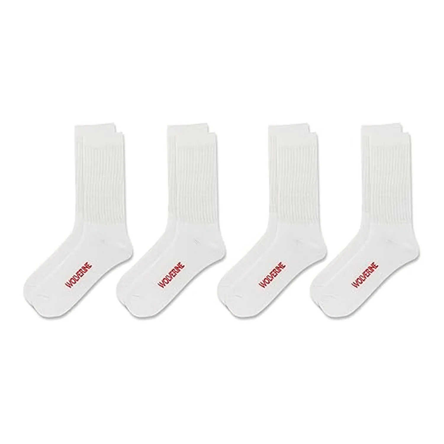 Wolverine Men's Cotton Boot Crew Sock (4-Pack)