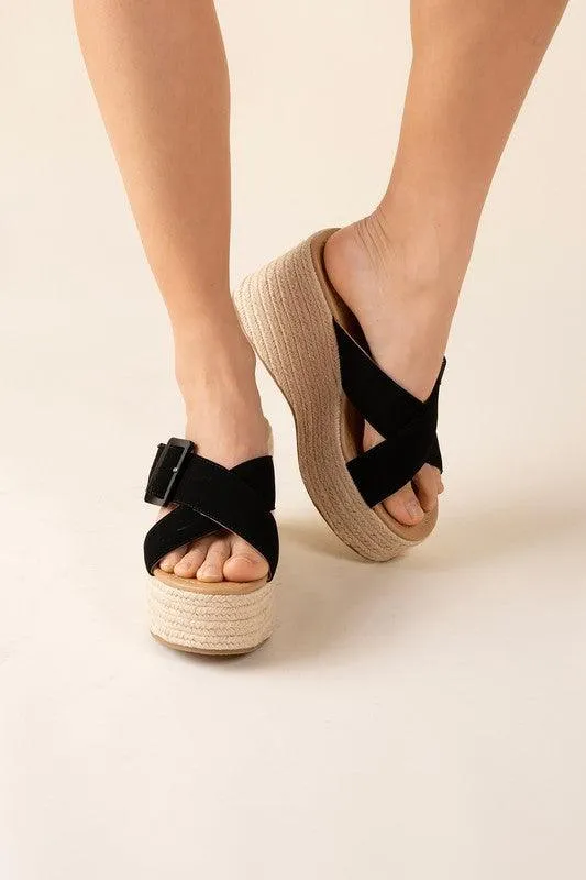 Womens Manta Espadrille Platform Slides Shoes