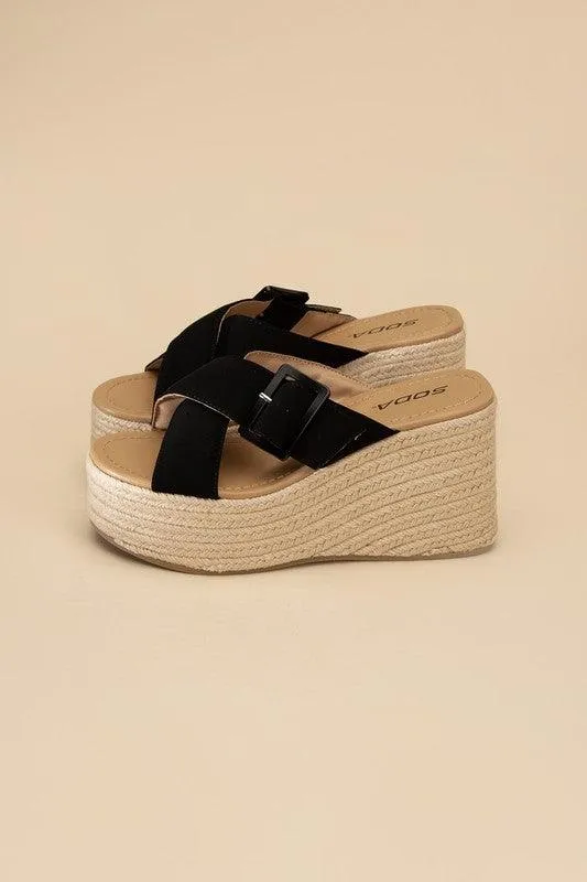 Womens Manta Espadrille Platform Slides Shoes