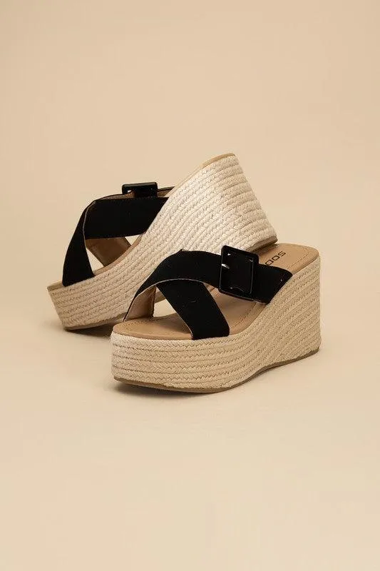 Womens Manta Espadrille Platform Slides Shoes