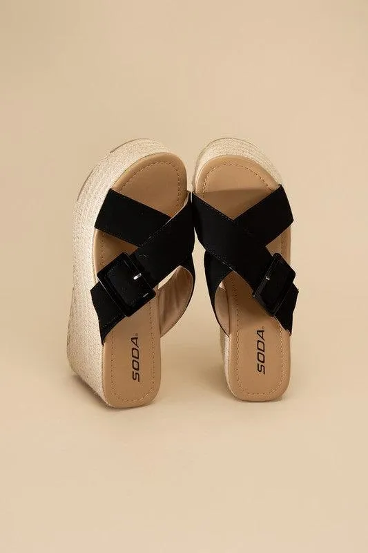 Womens Manta Espadrille Platform Slides Shoes