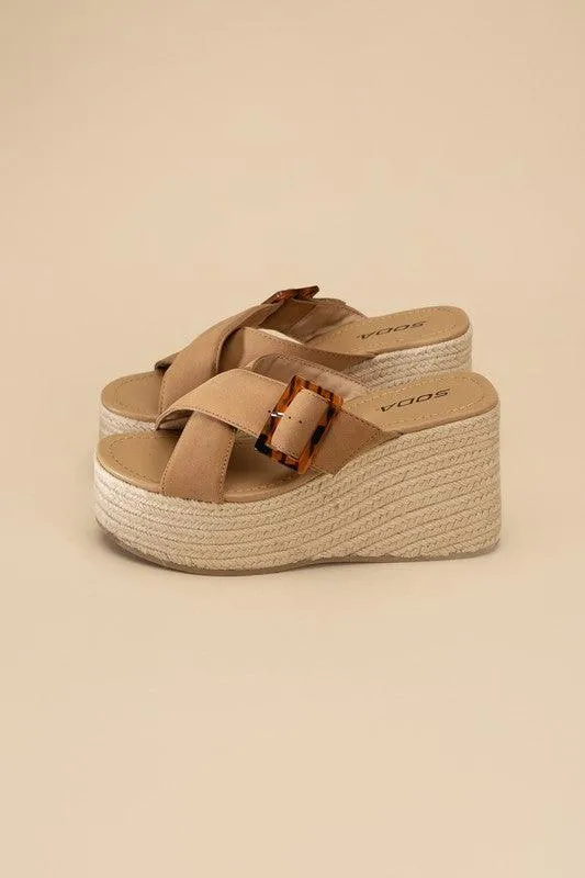 Womens Manta Espadrille Platform Slides Shoes