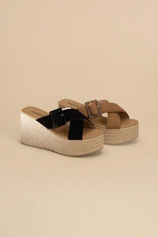 Womens Manta Espadrille Platform Slides Shoes