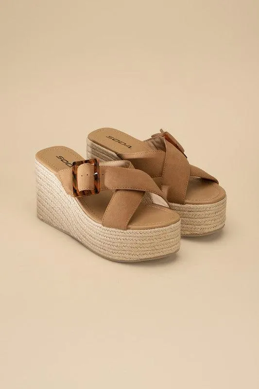 Womens Manta Espadrille Platform Slides Shoes