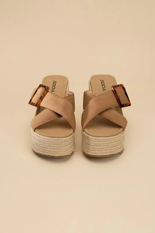 Womens Manta Espadrille Platform Slides Shoes