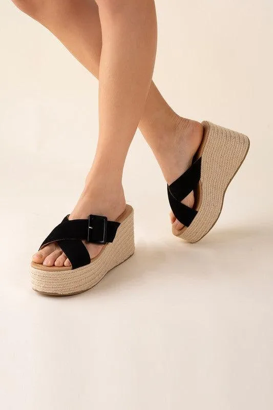 Womens Manta Espadrille Platform Slides Shoes