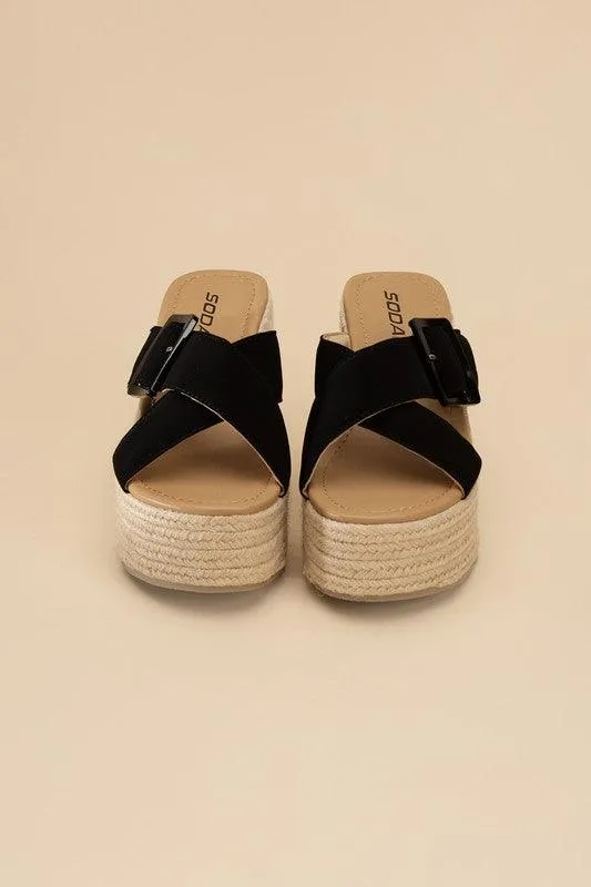 Womens Manta Espadrille Platform Slides Shoes