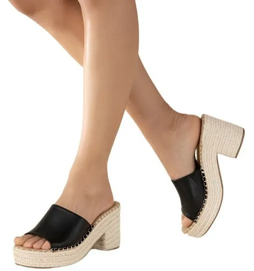 Womens Shoes Espadrille Mule Heels