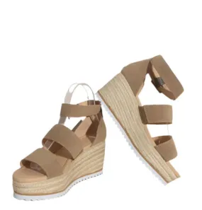 Womens Shoes Slyvie Double Strap Wedge Heel